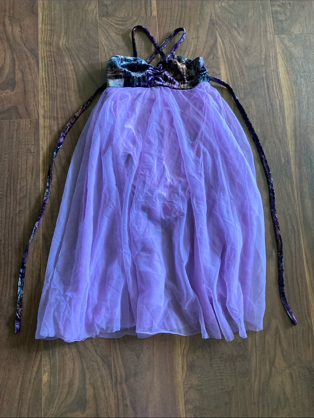 Skating dress Lilac Tulle with Velvet Accents